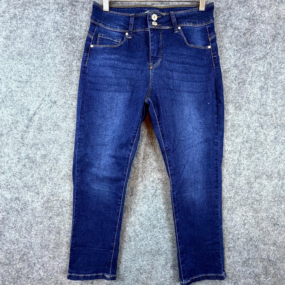 9th & Main Jeans‎ Womens 10 Petite Blue Denim Dark Wash Stretch Slim Repreve